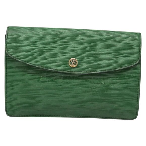LOUIS VUITTON Epi Montaigne 23 Clutch Bag Green - Picture 2 of 16